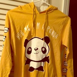 Long sleeve Gold panda hoodie